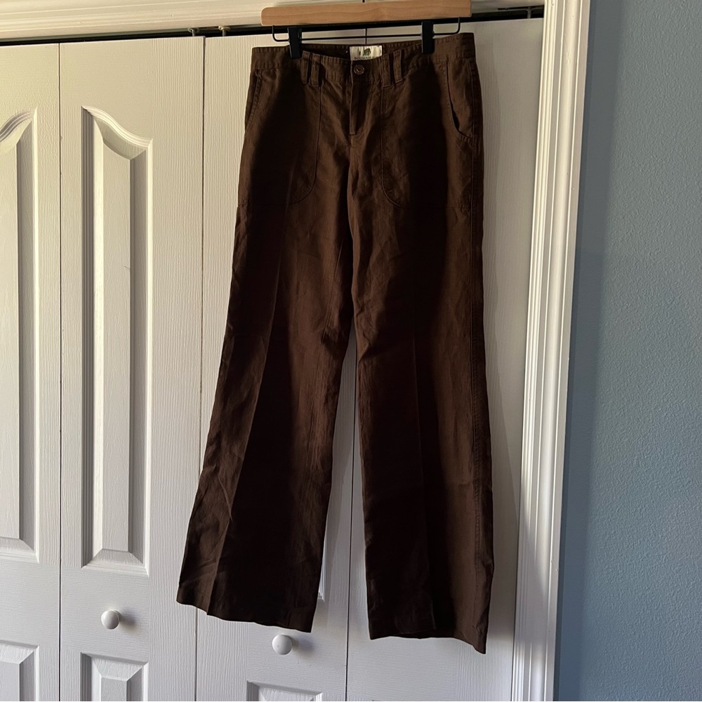 Women’s Banana Republic Brown Linen Pants Size 4